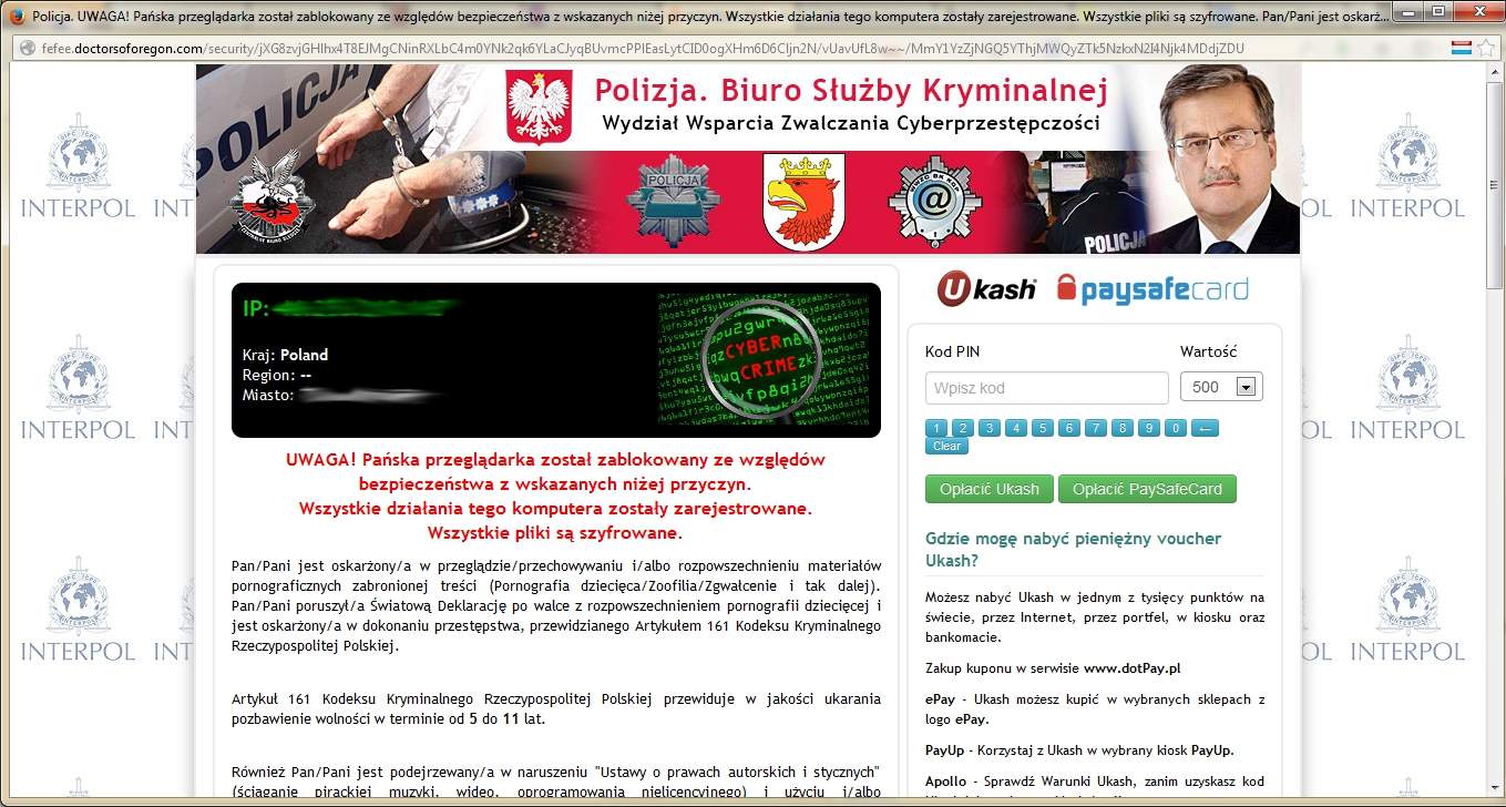 wirus ukash polska policja